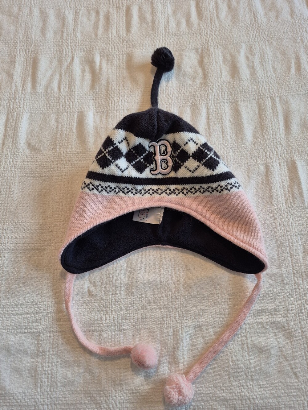 Boston Red Sox women's one size fleece lined winter knit hat VGUC